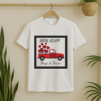 Hugs And Kisses Special Delivery Truck Happy Valentines Day T-Shirt