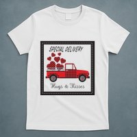 Hugs And Kisses Special Delivery Truck Happy Valentines Day T-Shirt