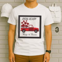 Hugs And Kisses Special Delivery Truck Happy Valentines Day T-Shirt