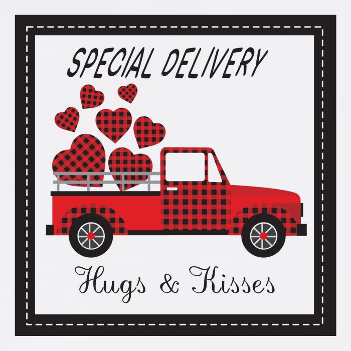 Hugs And Kisses Special Delivery Truck Happy Valentines Day T-Shirt