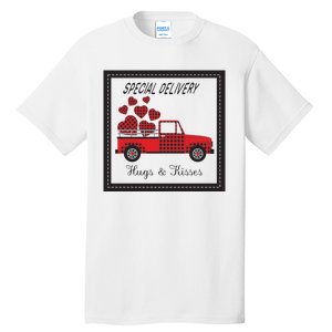 Hugs And Kisses Special Delivery Truck Happy Valentines Day Tall T-Shirt