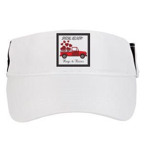 Hugs And Kisses Special Delivery Truck Happy Valentines Day Adult Drive Performance Visor