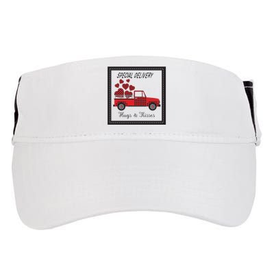 Hugs And Kisses Special Delivery Truck Happy Valentines Day Adult Drive Performance Visor