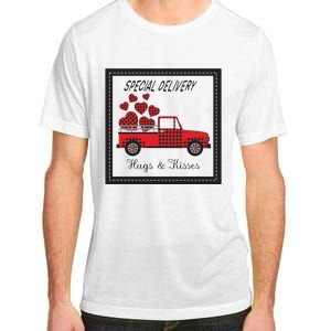 Hugs And Kisses Special Delivery Truck Happy Valentines Day Adult ChromaSoft Performance T-Shirt