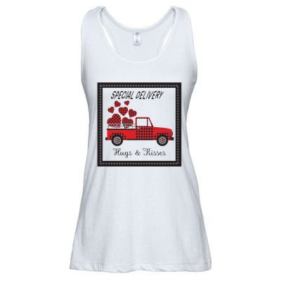 Hugs And Kisses Special Delivery Truck Happy Valentines Day Ladies Essential Flowy Tank