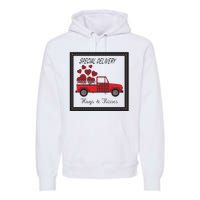 Hugs And Kisses Special Delivery Truck Happy Valentines Day Premium Hoodie