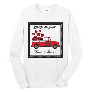 Hugs And Kisses Special Delivery Truck Happy Valentines Day Tall Long Sleeve T-Shirt