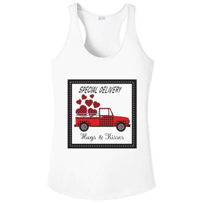 Hugs And Kisses Special Delivery Truck Happy Valentines Day Ladies PosiCharge Competitor Racerback Tank