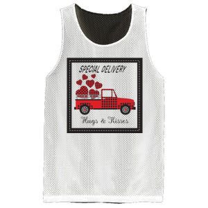 Hugs And Kisses Special Delivery Truck Happy Valentines Day Mesh Reversible Basketball Jersey Tank