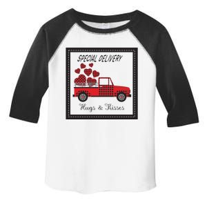 Hugs And Kisses Special Delivery Truck Happy Valentines Day Toddler Fine Jersey T-Shirt