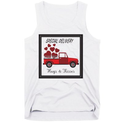 Hugs And Kisses Special Delivery Truck Happy Valentines Day Tank Top