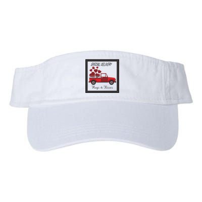 Hugs And Kisses Special Delivery Truck Happy Valentines Day Valucap Bio-Washed Visor