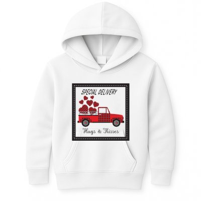 Hugs And Kisses Special Delivery Truck Happy Valentines Day Kids Hoodie