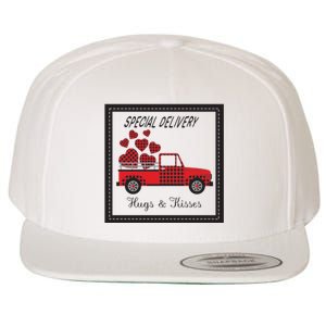 Hugs And Kisses Special Delivery Truck Happy Valentines Day Wool Snapback Cap