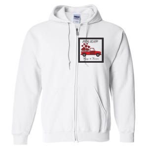 Hugs And Kisses Special Delivery Truck Happy Valentines Day Full Zip Hoodie