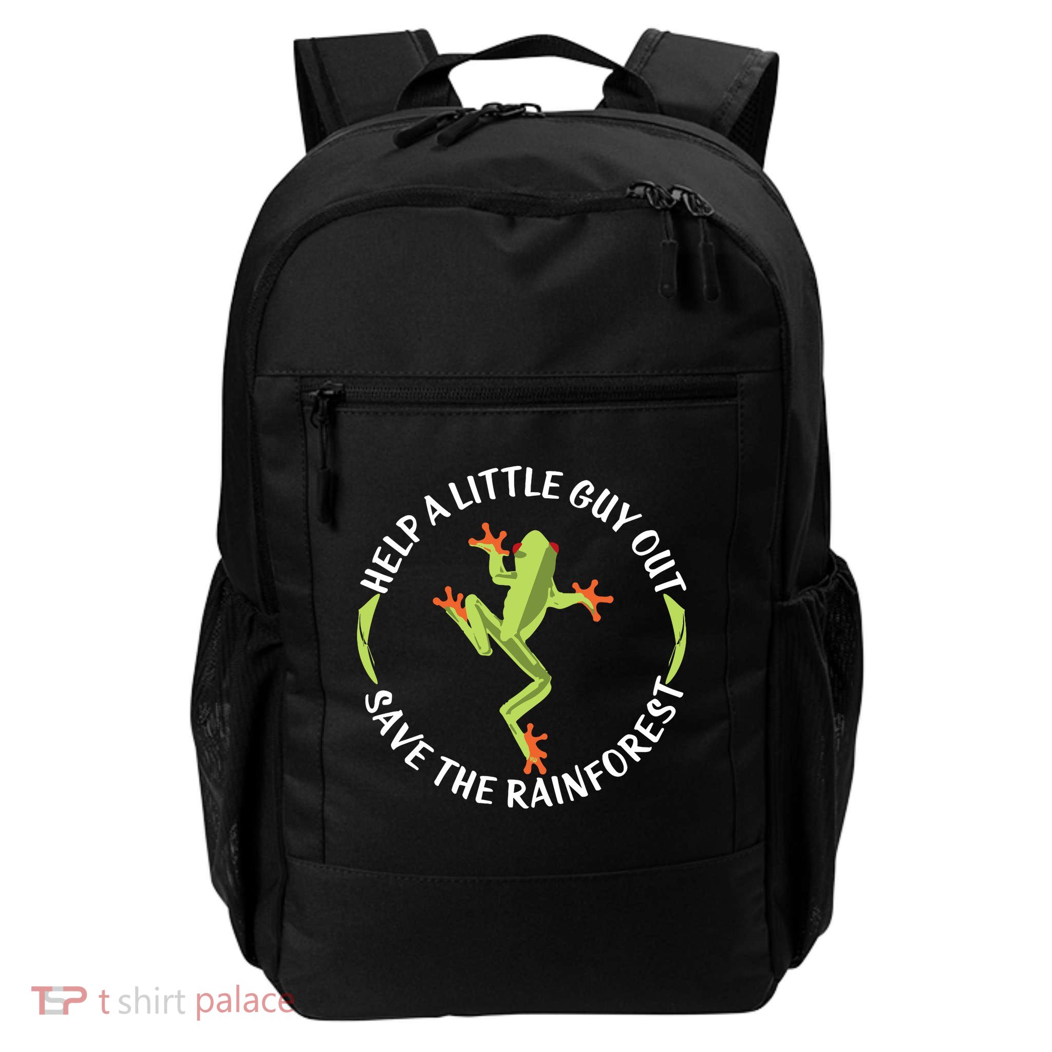 Help A Little Guy Out Tree Frog SAVE THE RAINFOREST Daily Commute Backpack