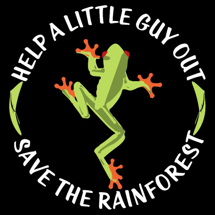 Help A Little Guy Out Tree Frog SAVE THE RAINFOREST Drawstring Bag