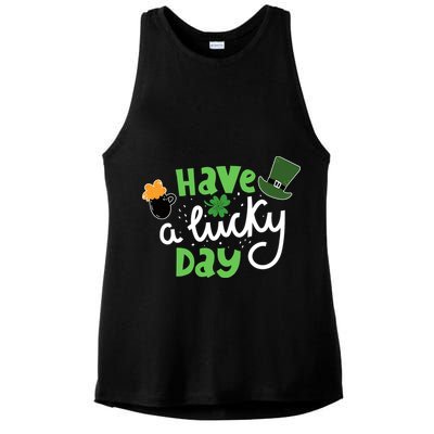 Have A Lucky Day St Patrick's Day Festive Ladies PosiCharge Tri-Blend Wicking Tank