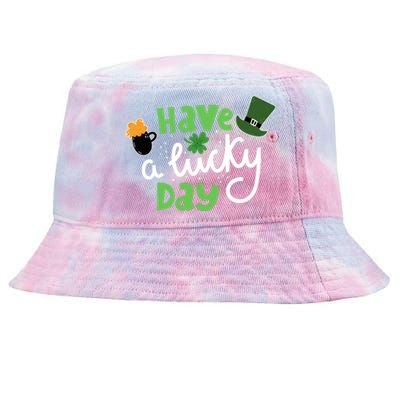 Have A Lucky Day St Patrick's Day Festive Tie-Dyed Bucket Hat