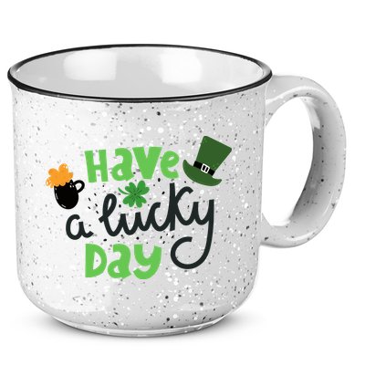 Have A Lucky Day St Patrick's Day Festive 15oz Campfire Ceramic Mug