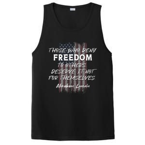 Historical Abraham Lincoln Freedom Quote With American Flag Great Gift PosiCharge Competitor Tank