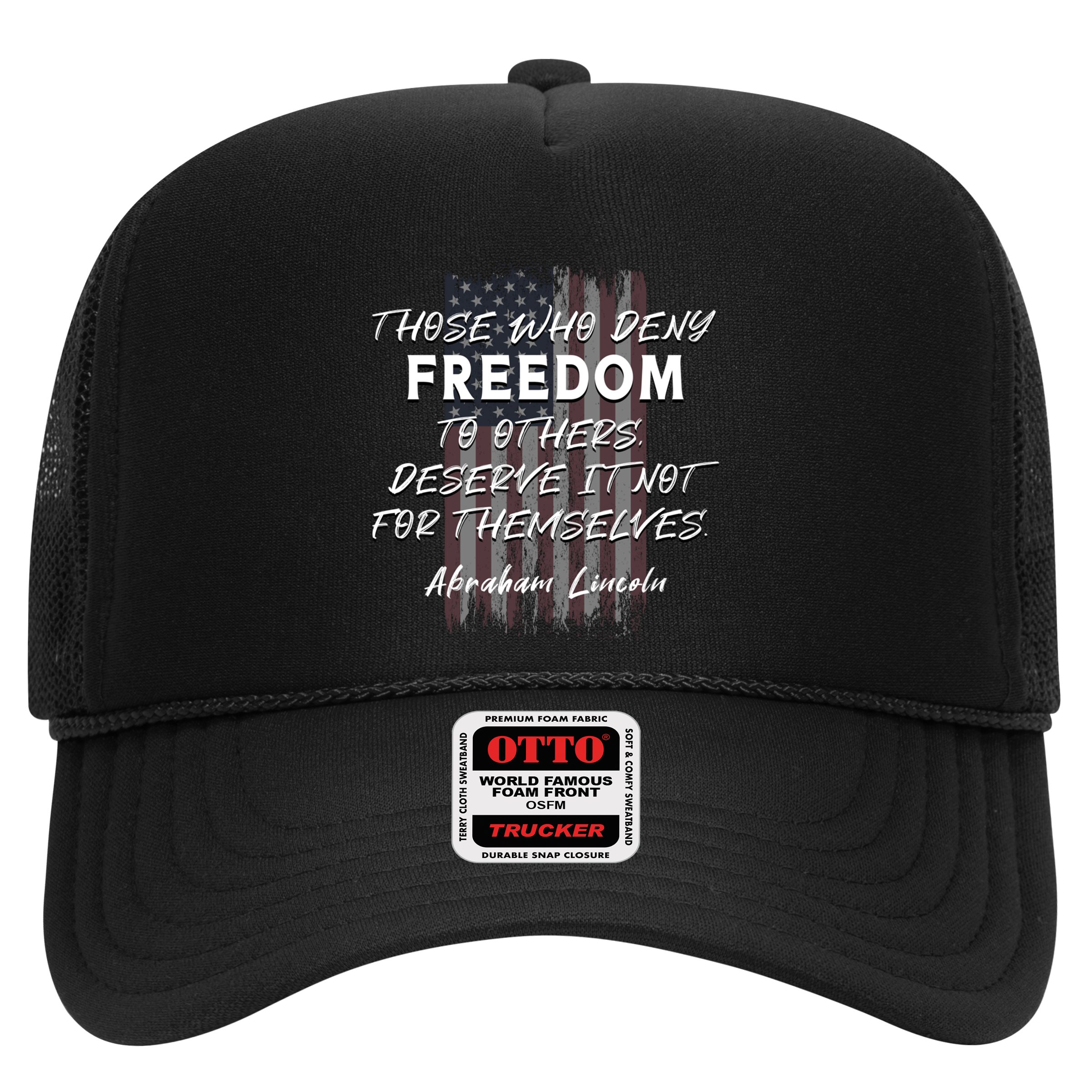 Historical Abraham Lincoln Freedom Quote With American Flag Great Gift Hat