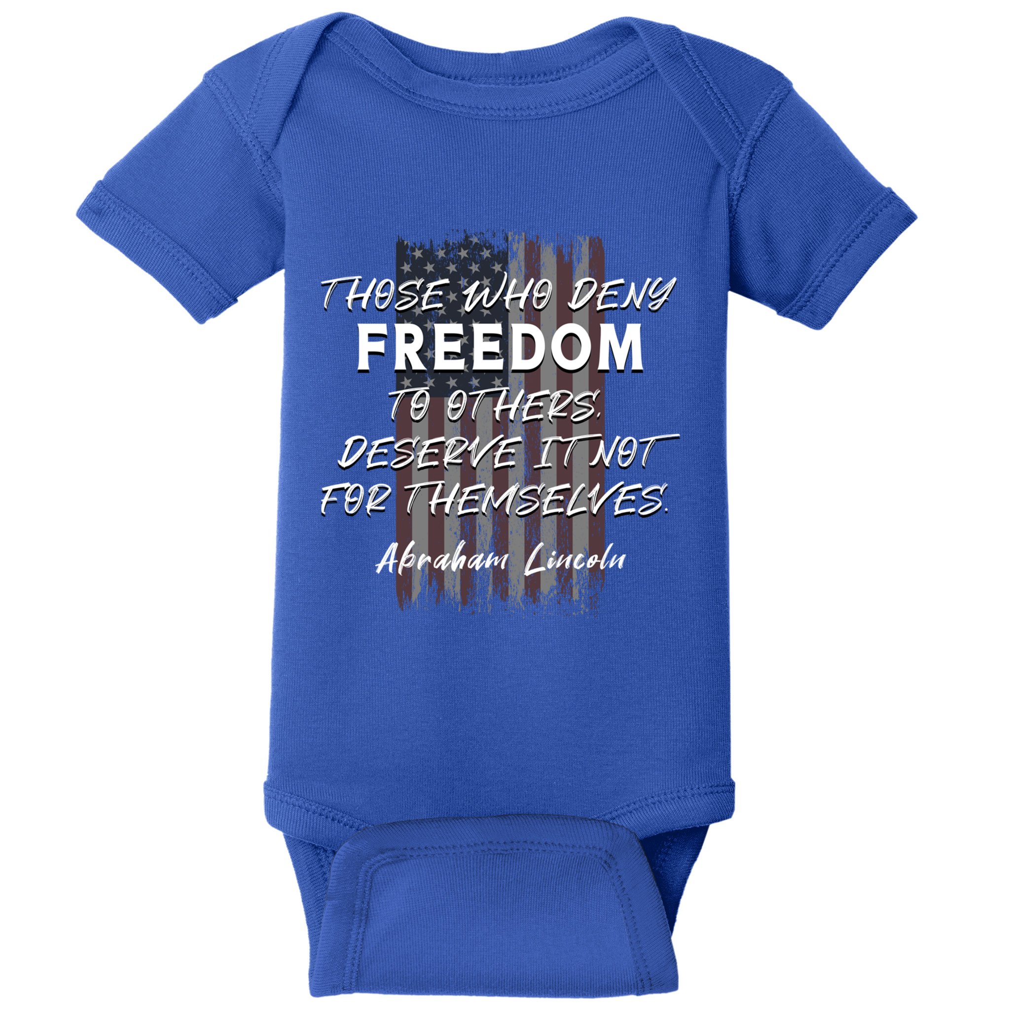 Historical Abraham Lincoln Freedom Quote With American Flag Great Gift Baby Bodysuit