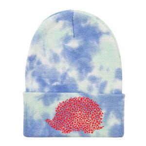 Hedgehog Animal Lover Heart Shape Hedgehog Valentine Day Gift Tie Dye 12in Knit Beanie