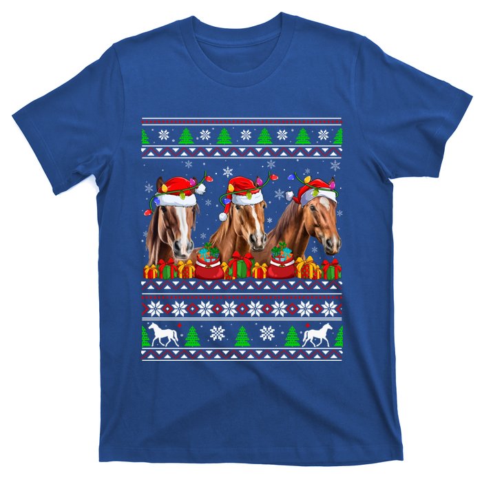 Horse Animals Lover Xmas Ugly Santa Horse Christmas Cute Gift T-Shirt