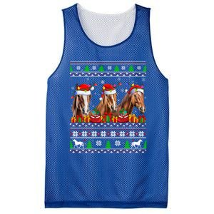 Horse Animals Lover Xmas Ugly Santa Horse Christmas Cute Gift Mesh Reversible Basketball Jersey Tank