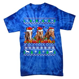 Horse Animals Lover Xmas Ugly Santa Horse Christmas Cute Gift Tie-Dye T-Shirt