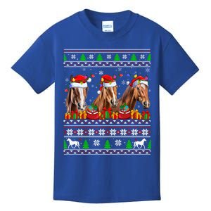 Horse Animals Lover Xmas Ugly Santa Horse Christmas Cute Gift Kids T-Shirt