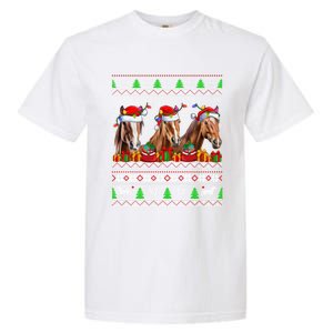 Horse Animals Lover Xmas Ugly Santa Horse Christmas Cute Gift Garment-Dyed Heavyweight T-Shirt