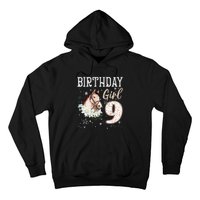 Horse Animal Lovers 9th Birthday Bday 9 Year Old Hoodie