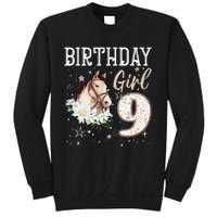 Horse Animal Lovers 9th Birthday Bday 9 Year Old Sweatshirt