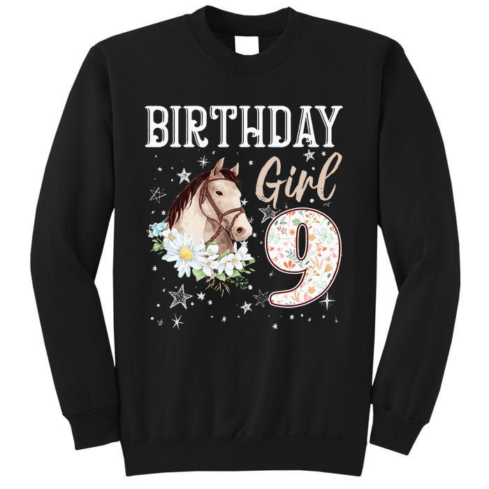 Horse Animal Lovers 9th Birthday Bday 9 Year Old Sweatshirt