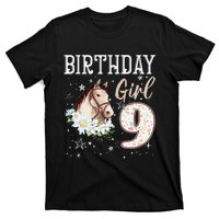 Horse Animal Lovers 9th Birthday Bday 9 Year Old T-Shirt