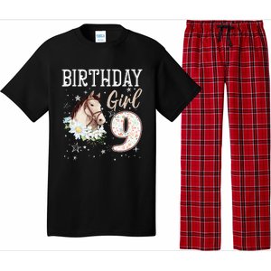 Horse Animal Lovers 9th Birthday Bday 9 Year Old Pajama Set