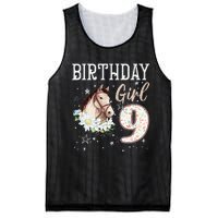 Horse Animal Lovers 9th Birthday Bday 9 Year Old Mesh Reversible Basketball Jersey Tank