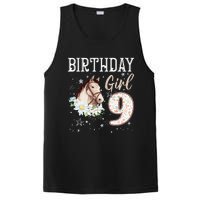 Horse Animal Lovers 9th Birthday Bday 9 Year Old PosiCharge Competitor Tank