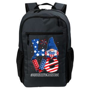 Housekeeping Assistant Love 4th Of July Gnome Usa Patriotic Meaningful Gift Daily Commute Backpack