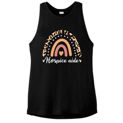 Hospice Aide Leoaprd Rainbow Nurses Nursing Graduation Ladies PosiCharge Tri-Blend Wicking Tank