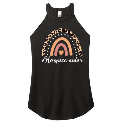 Hospice Aide Leoaprd Rainbow Nurses Nursing Graduation Women’s Perfect Tri Rocker Tank