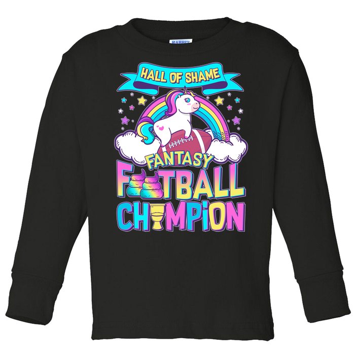 Hall of Shame Fantasy Football Chumpion Toddler Long Sleeve Shirt