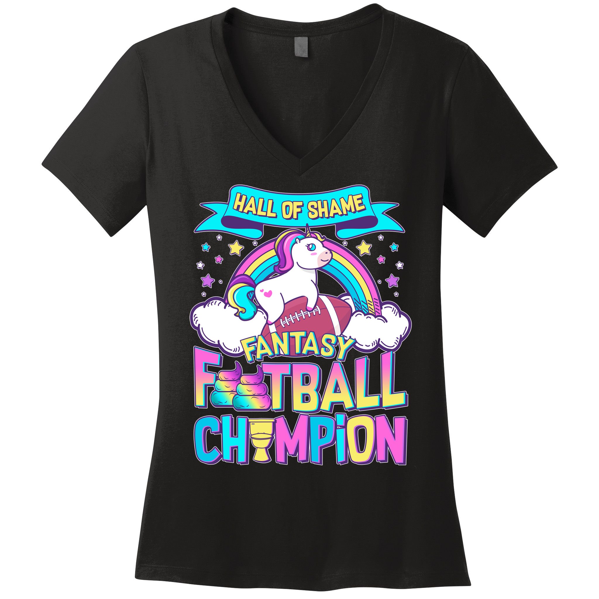 Hall of Shame Fantasy Football Chumpion Women's V-Neck T-Shirt