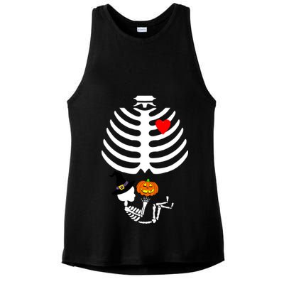 Halloween Baby Skeleton Pumpkin Ladies PosiCharge Tri-Blend Wicking Tank