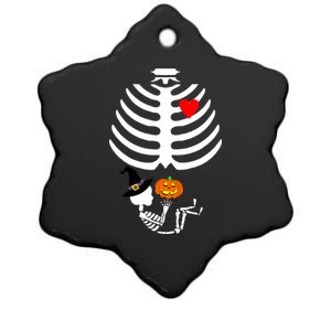 Halloween Baby Skeleton Pumpkin Ceramic Star Ornament