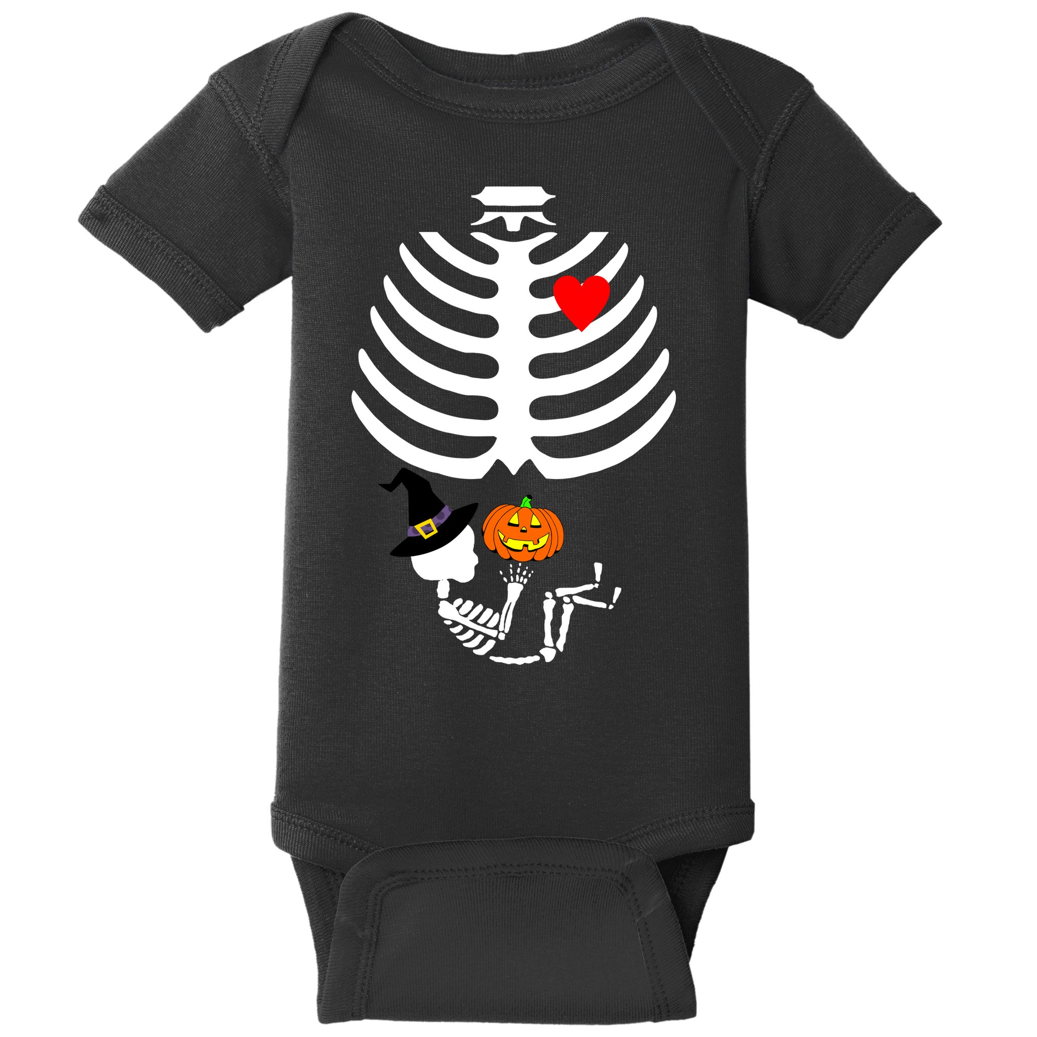 Halloween Baby Skeleton Pumpkin Baby Bodysuit