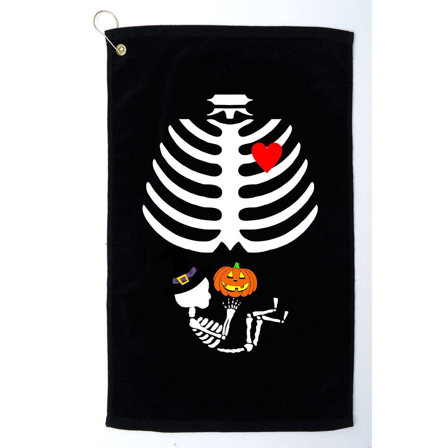 Halloween Baby Skeleton Pumpkin Golf Towel