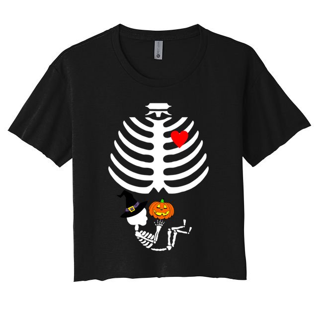 Halloween Baby Skeleton Pumpkin Crop Top